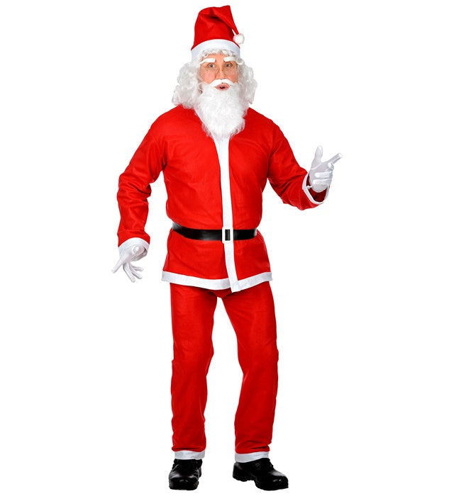Santa Claus  Jacket, Pants, Belt, Hat, Beard With Moustache 