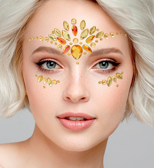 Face Jewels Diamonds Yellow