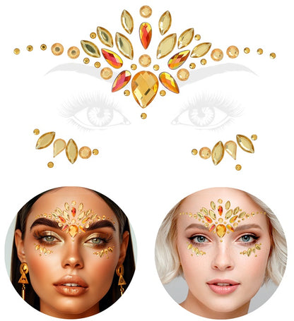 Face Jewels Diamonds Yellow
