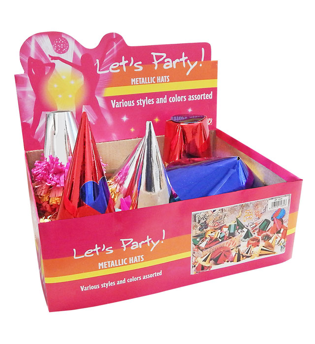 Small Metallic Hat Display Box -Various Styles And Colors Ass.
