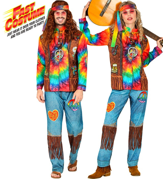 Hippie Fast Costume  Jacket, Pants, Headband 
