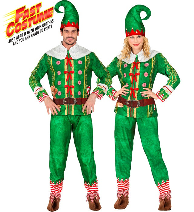 Santa'S Little Helper Elf Fast Costume  Jacket, Pants, Hat 