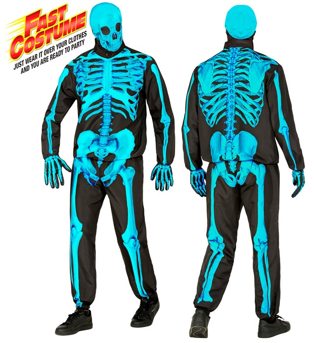 Neon Skeleton Fast Costume  Jacket, Pants, Gloves, Mask 