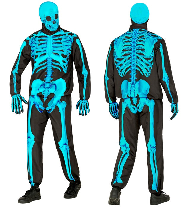 Neon Skeleton Fast Costume  Jacket, Pants, Gloves, Mask 
