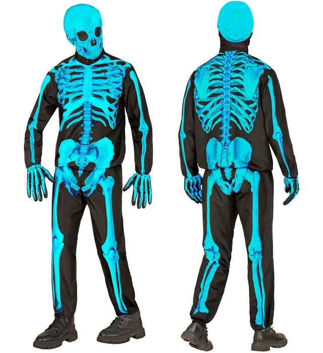 Neon Skeleton Fast Costume  Jacket, Pants, Gloves, Mask 