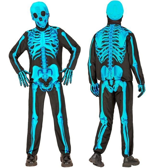 Neon Skeleton Fast Costume  Jacket, Pants, Gloves, Mask 