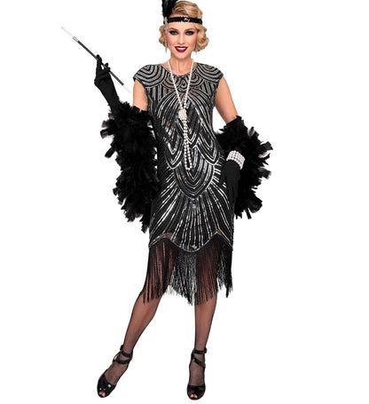 Roaring 20S Gatsby Flapper  Dress  - Silver