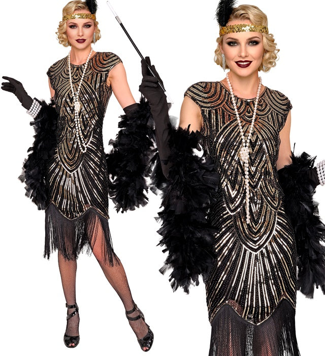 Roaring 20S Gatsby Flapper  Dress  - Gold