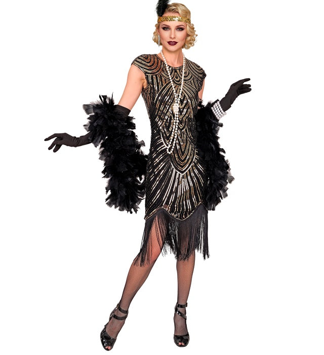 Roaring 20S Gatsby Flapper  Dress  - Gold