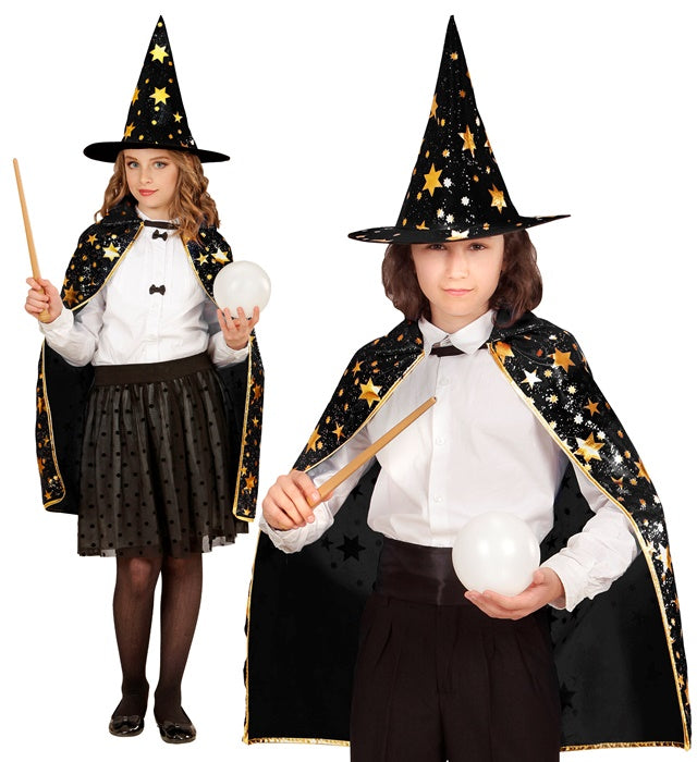 Wizard  Cape, Hat  - 70 Cm