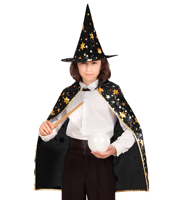 Wizard  Cape, Hat  - 70 Cm