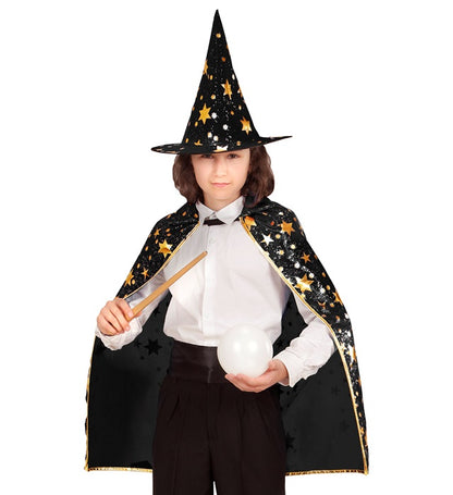 Wizard  Cape, Hat  - 70 Cm