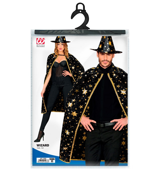 Wizard  Cape, Hat  - 85 Cm