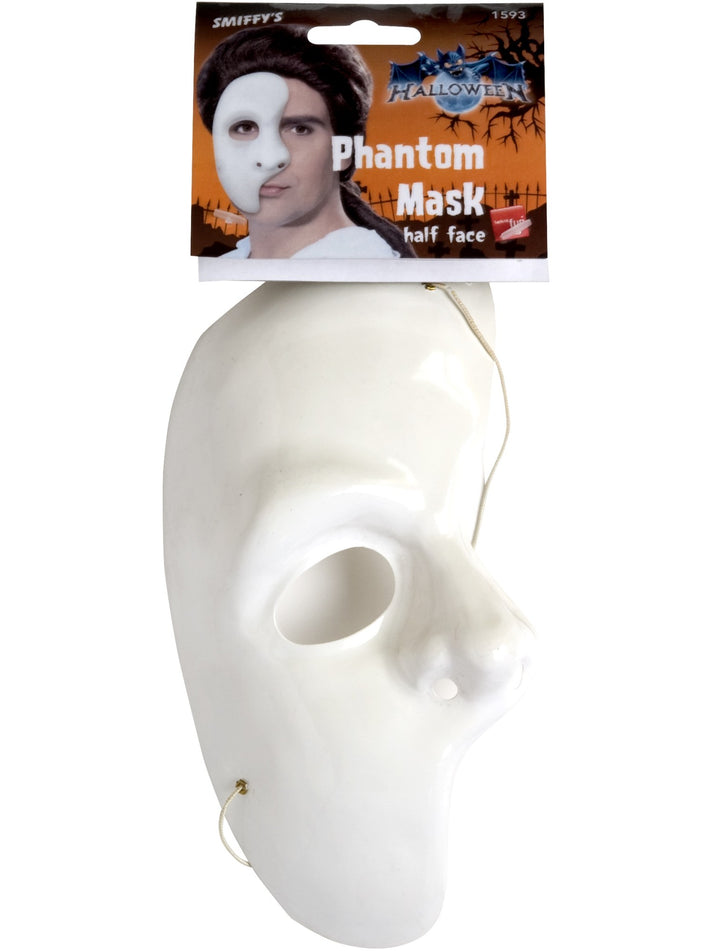 Phantom Of The Opera Mask White 1/2 Mask Adult Costume Accessory 2