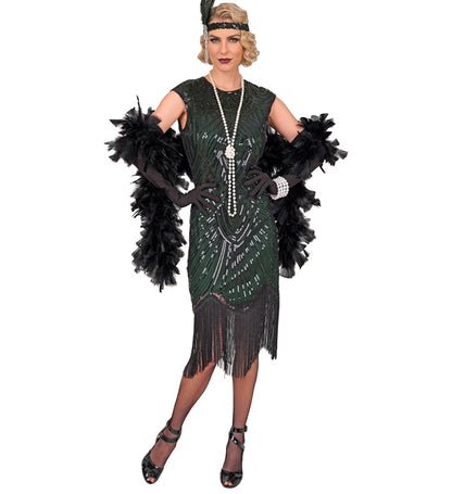 Roaring 20S Gatsby Flapper  Dress  - Green