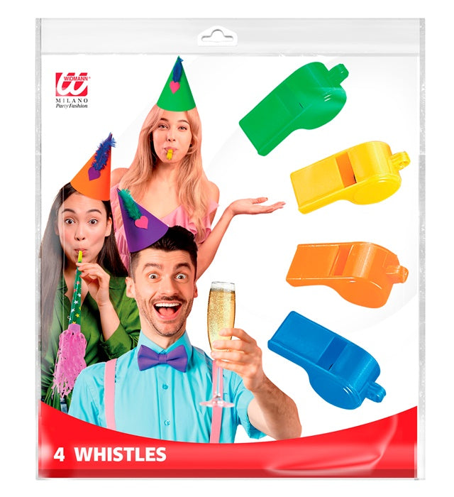 Set Of 4 Whistles 4 Colors Ass.