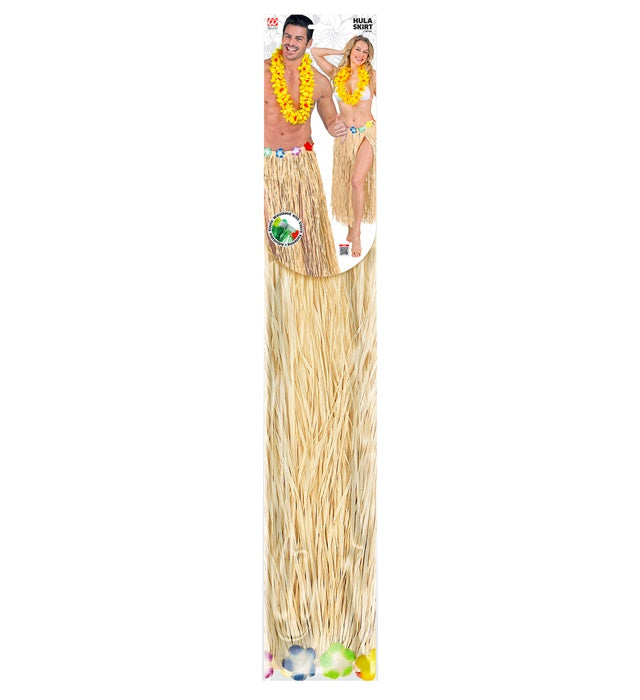 Straw Hula Skirt With Flower Belt 80 Cm - Adjustable Size