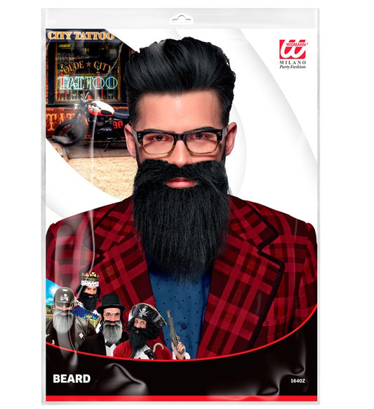 Beard With Moustache 2 Colors Ass.