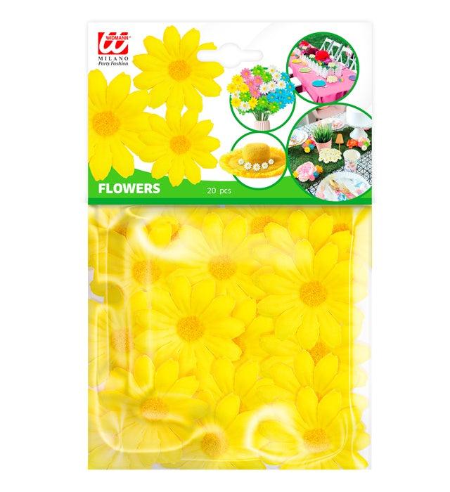 Set Of 20 Decorative Yellow Flowers