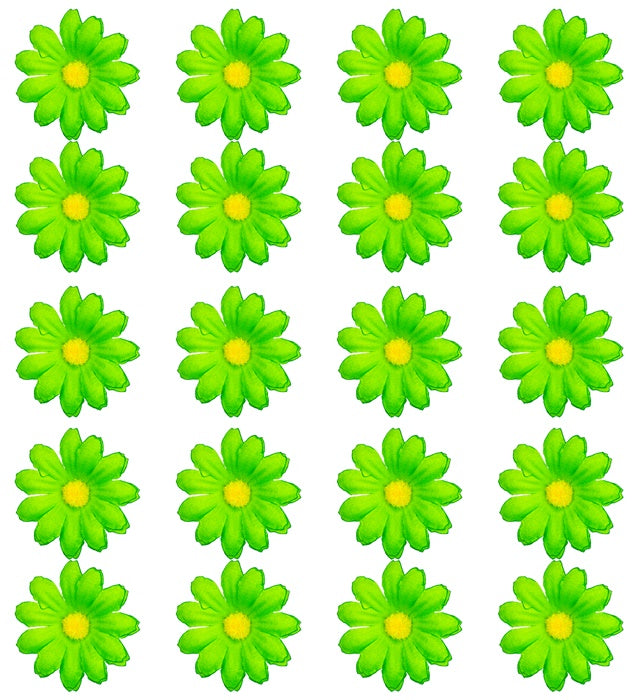 Set Of 20 Decorative Green Flowers