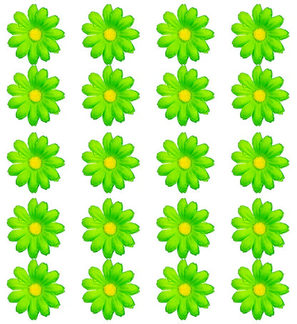 Set Of 20 Decorative Green Flowers