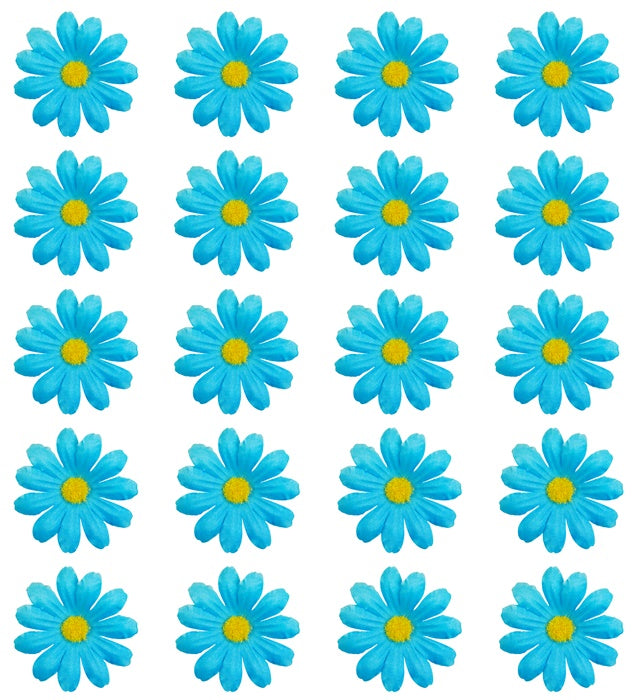 Set Of 20 Decorative Azure Flowers