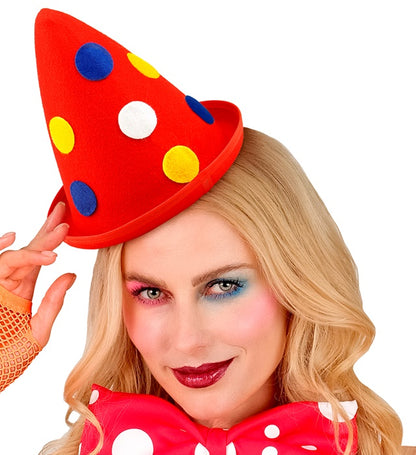 Red Dotted Cone Hat Felt