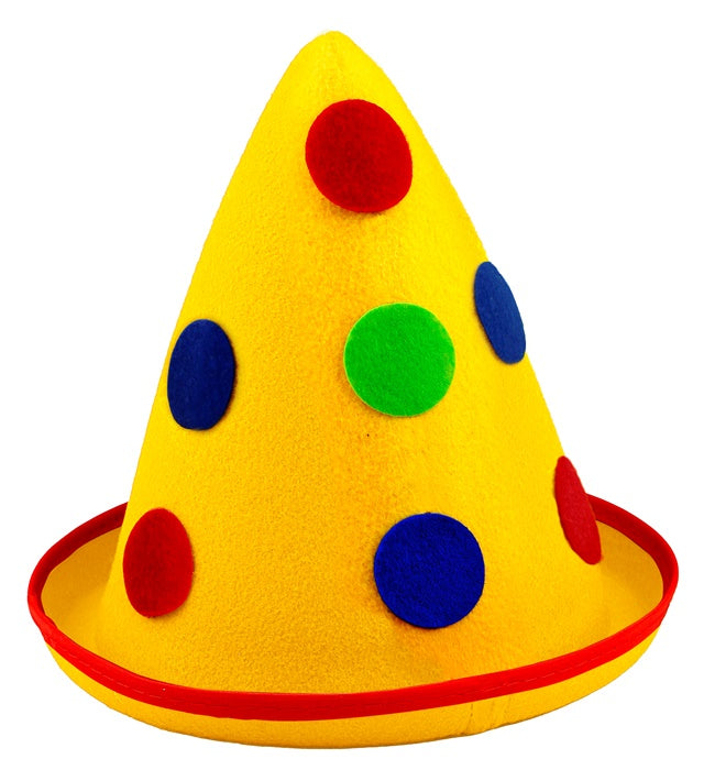 Yellow Dotted Cone Hat Felt