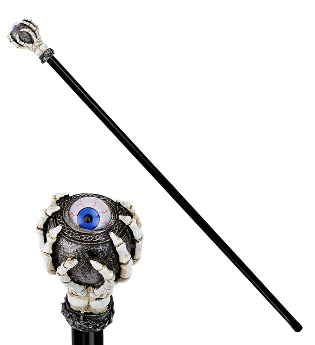 Collapsible Skeleton Cane With Floating Eye 110 Cm