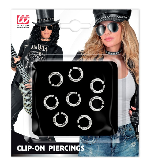 Set Of 8 Clip-On Piercings