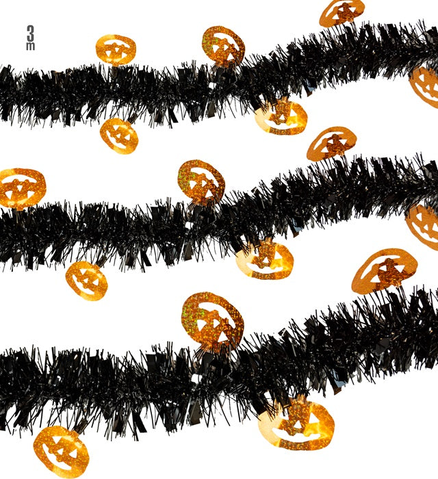Pumpkin Tinsel Garland 3 M