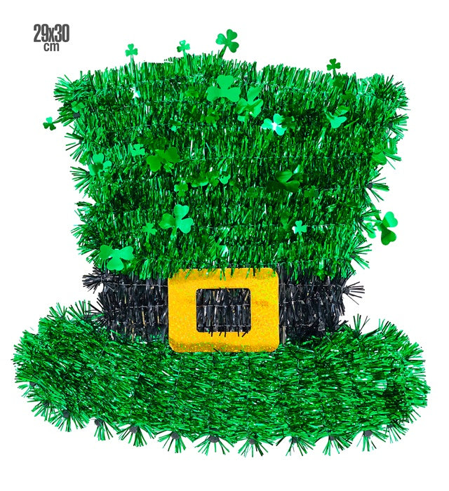 St. Patrick'S Day Tinsel Top Hat 29X30 Cm