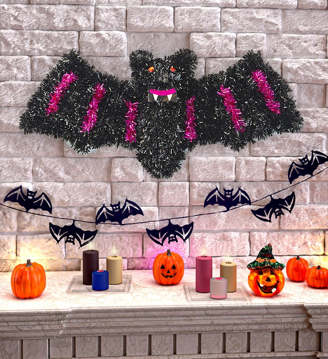 Tinsel Bat 46X16 Cm