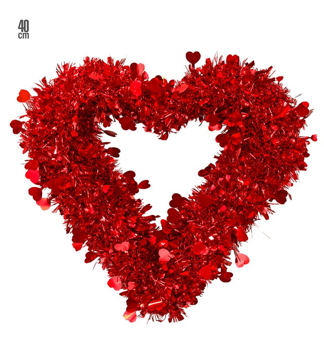 Tinsel Heart 40 Cm