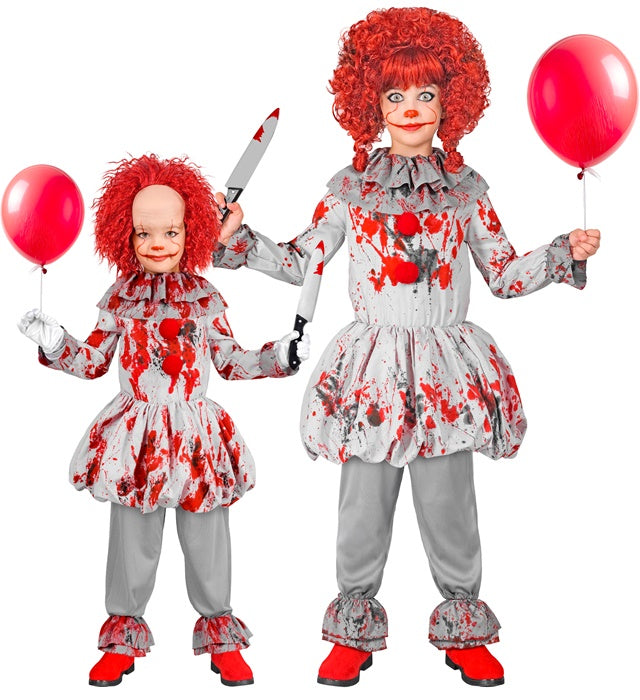 Vintage Horror Clown  Dress, Ruff, Shoe Covers 