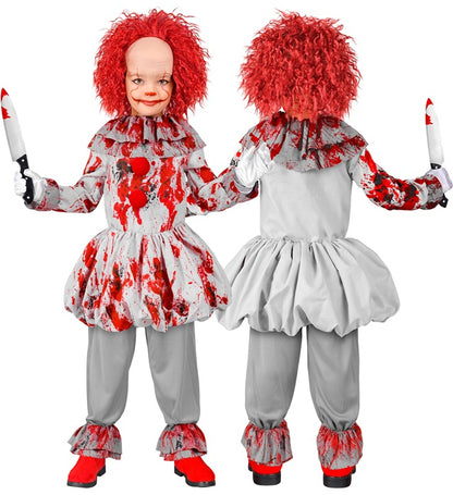 Vintage Horror Clown  Dress, Ruff, Shoe Covers 