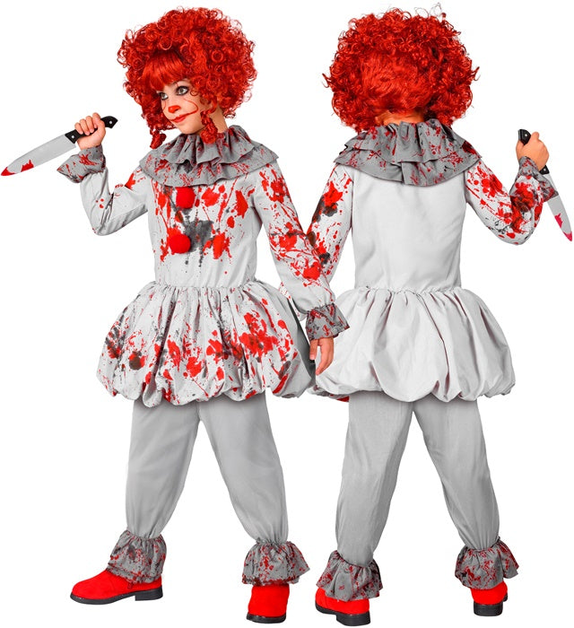Vintage Horror Clown  Dress, Ruff, Shoe Covers 