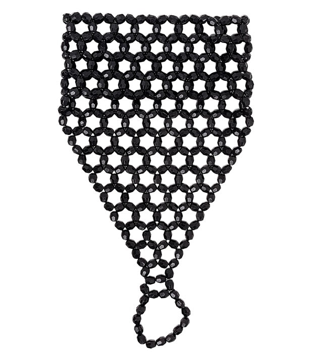 Beaded Fingerglove Black