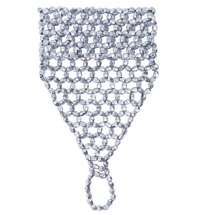 Beaded Fingerglove Silver
