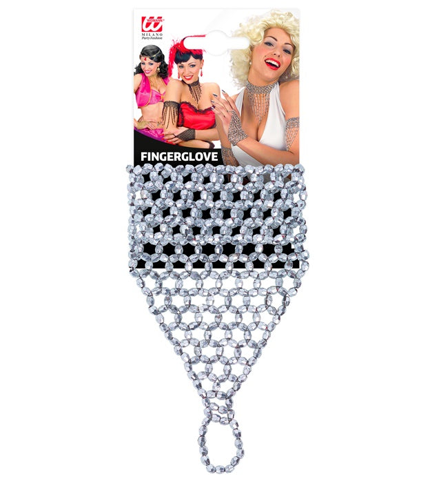 Beaded Fingerglove Silver