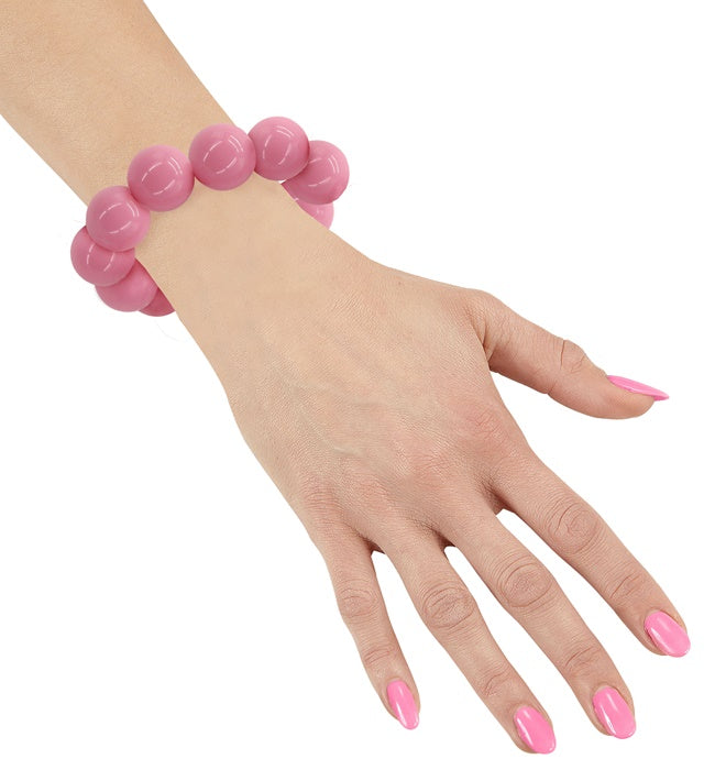 70S Beaded Bracelet Pink