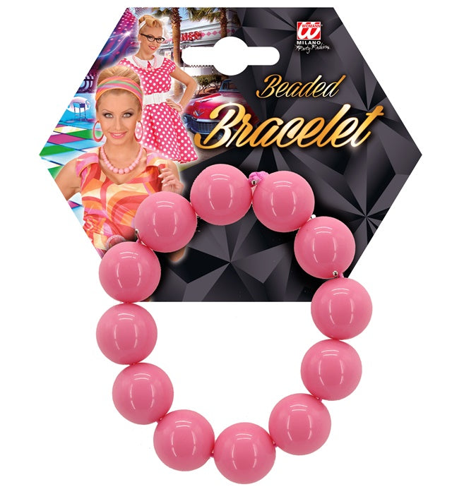 70S Beaded Bracelet Pink