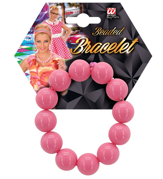70S Beaded Bracelet Pink