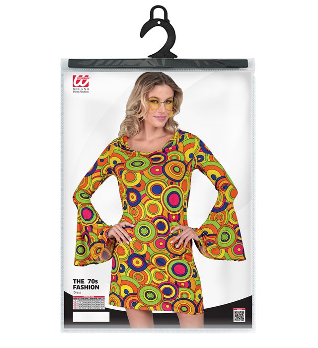 The 70S Groovy Style - Yellow Circles  Dress 