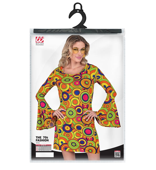 The 70S Groovy Style - Yellow Circles  Dress 