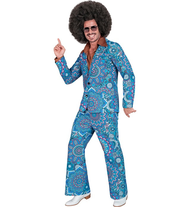 The 60S Fashion - Blue Mandala  Jacket, Pants 