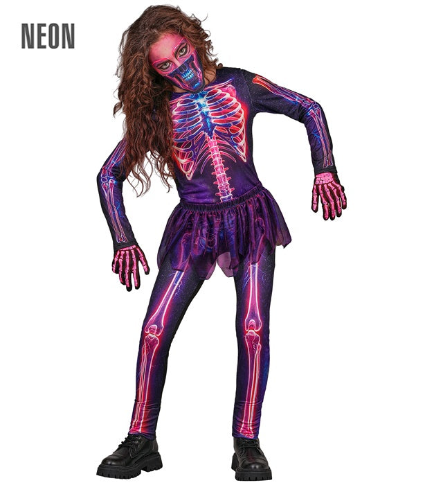 Neon Skeleton  Jumpsuit, Tutu, Face Mask 