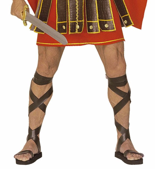 Pairs Of Leather Look Roman Sandals