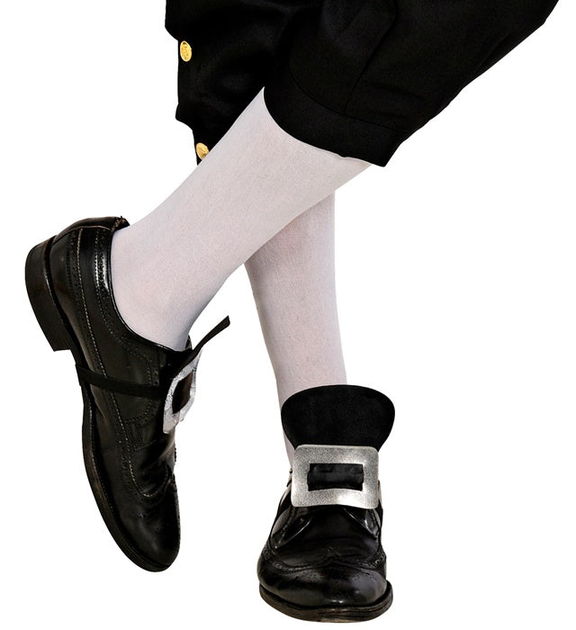 Shoe Buckles Leatherlook - 2 Colors Ass.: 8 Gold & 4 Silver