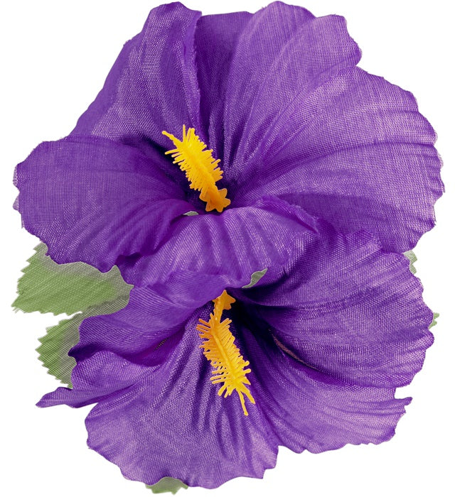 2 Purple Hibiscus Flowers Hair Clip